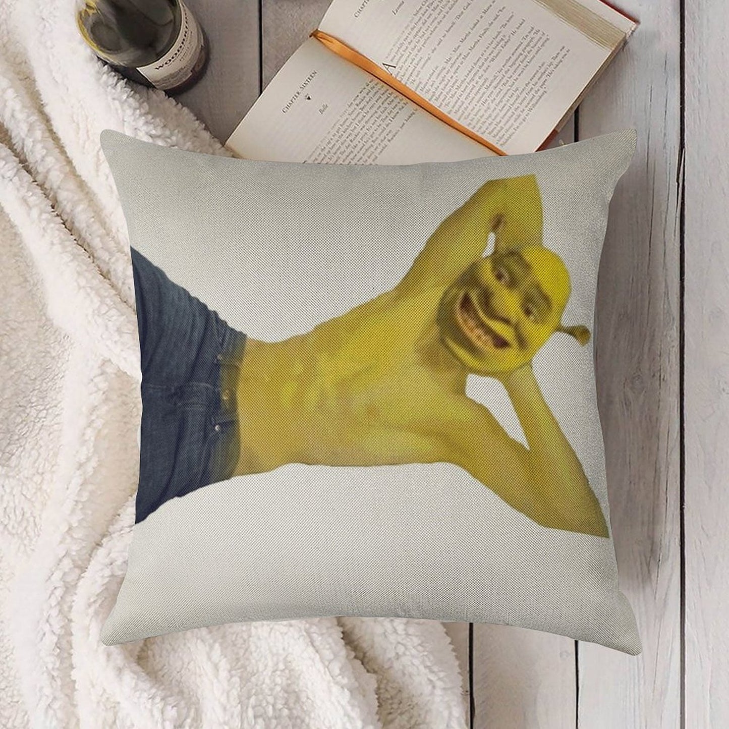 SEXXXYYY SHREK! Linen Throw Pillow Cover