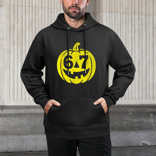 Halloween Jack O Lantern Funny Six Seven Meme Kangaroo Pocket Hoodie