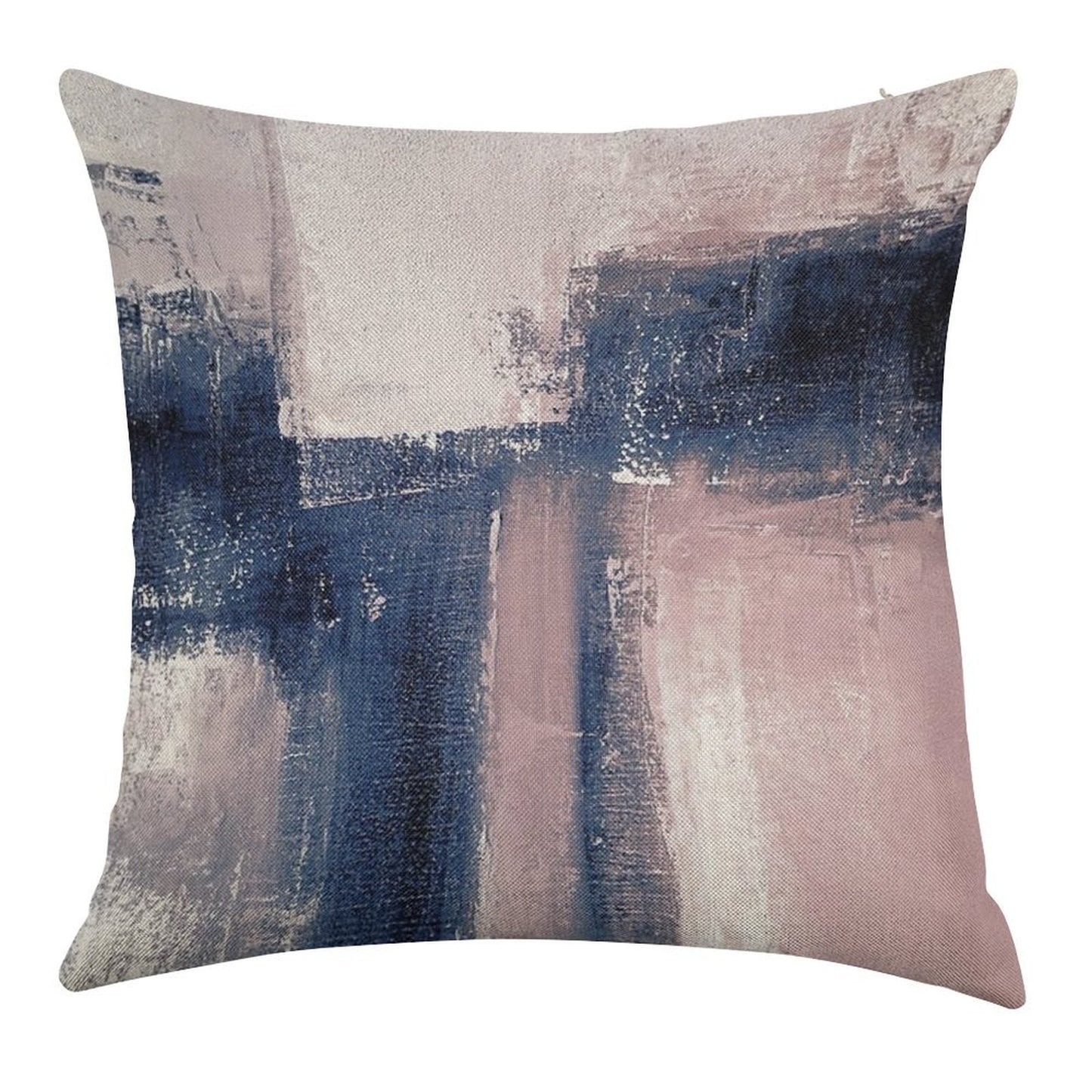 Pink And Navy 3 Linen Throw Pillow Cover
