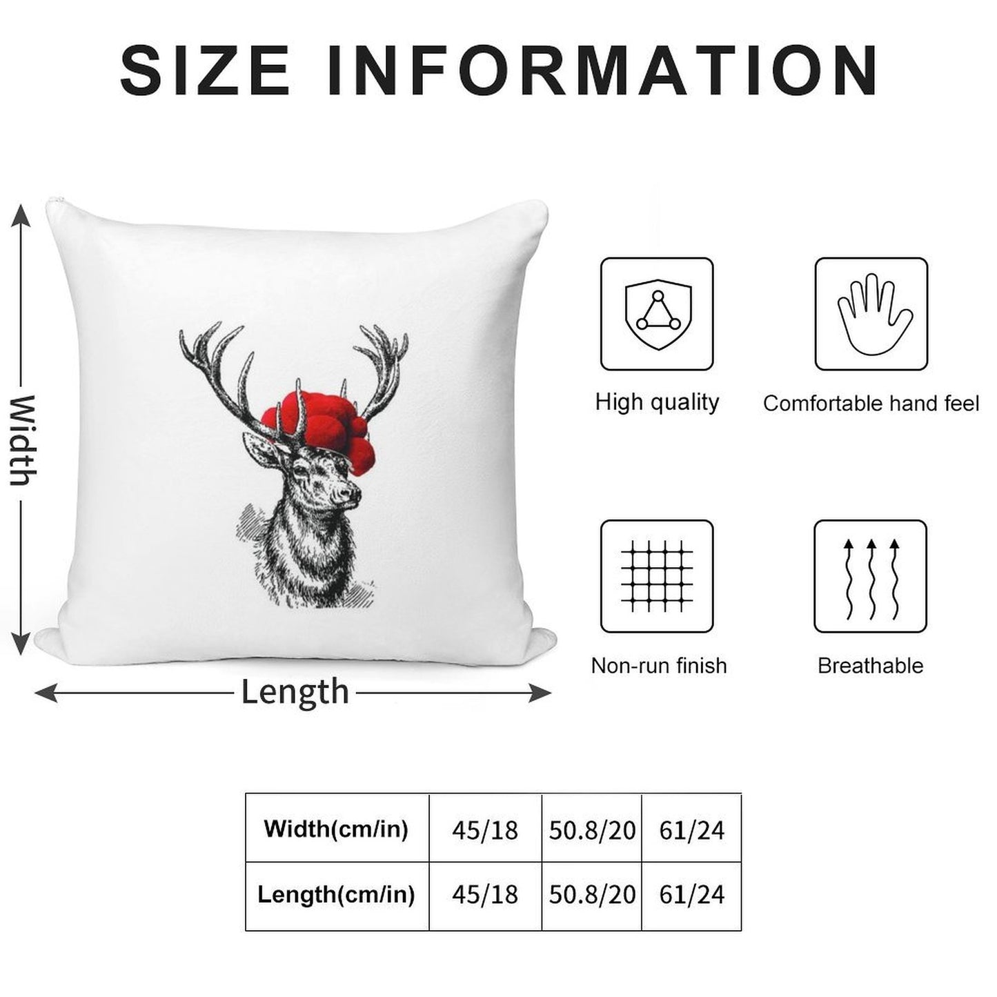 Deer with A Pollen Hat Soft Style Accent Throw Pillow