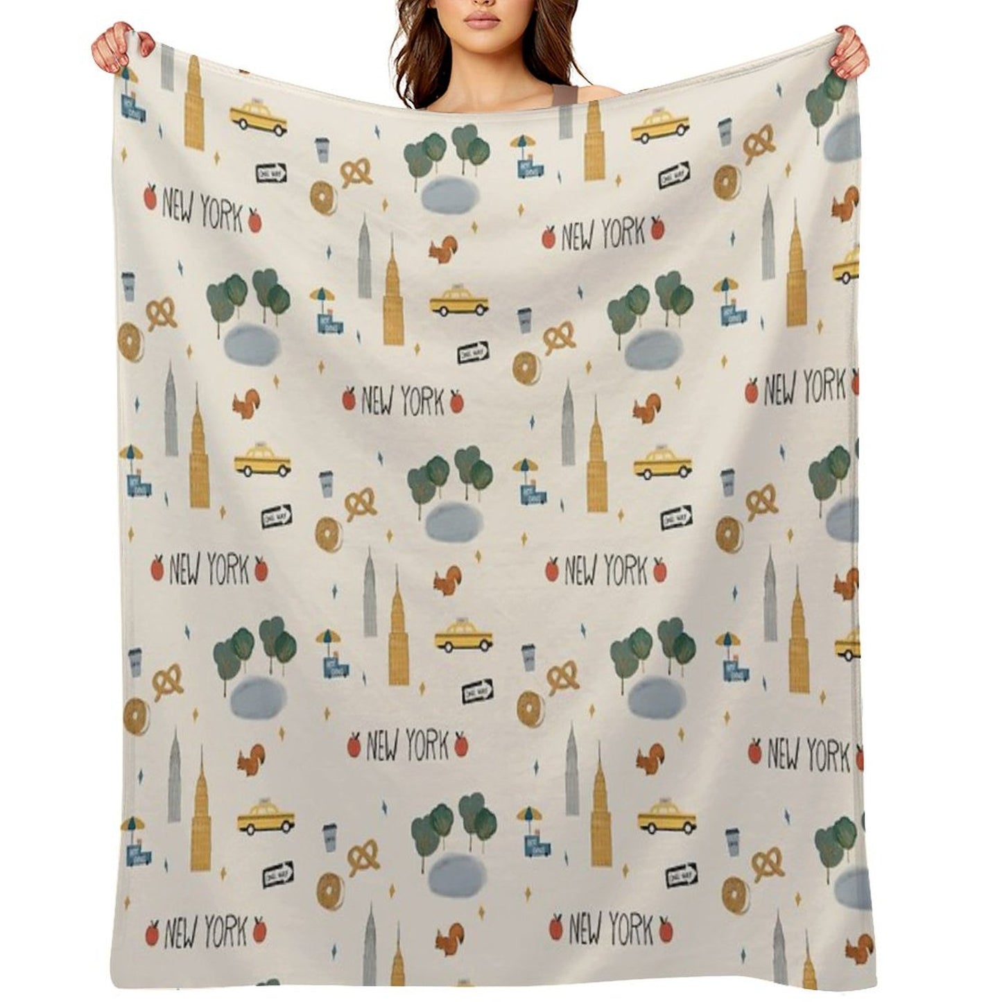 New York City Poster Throw Blanket