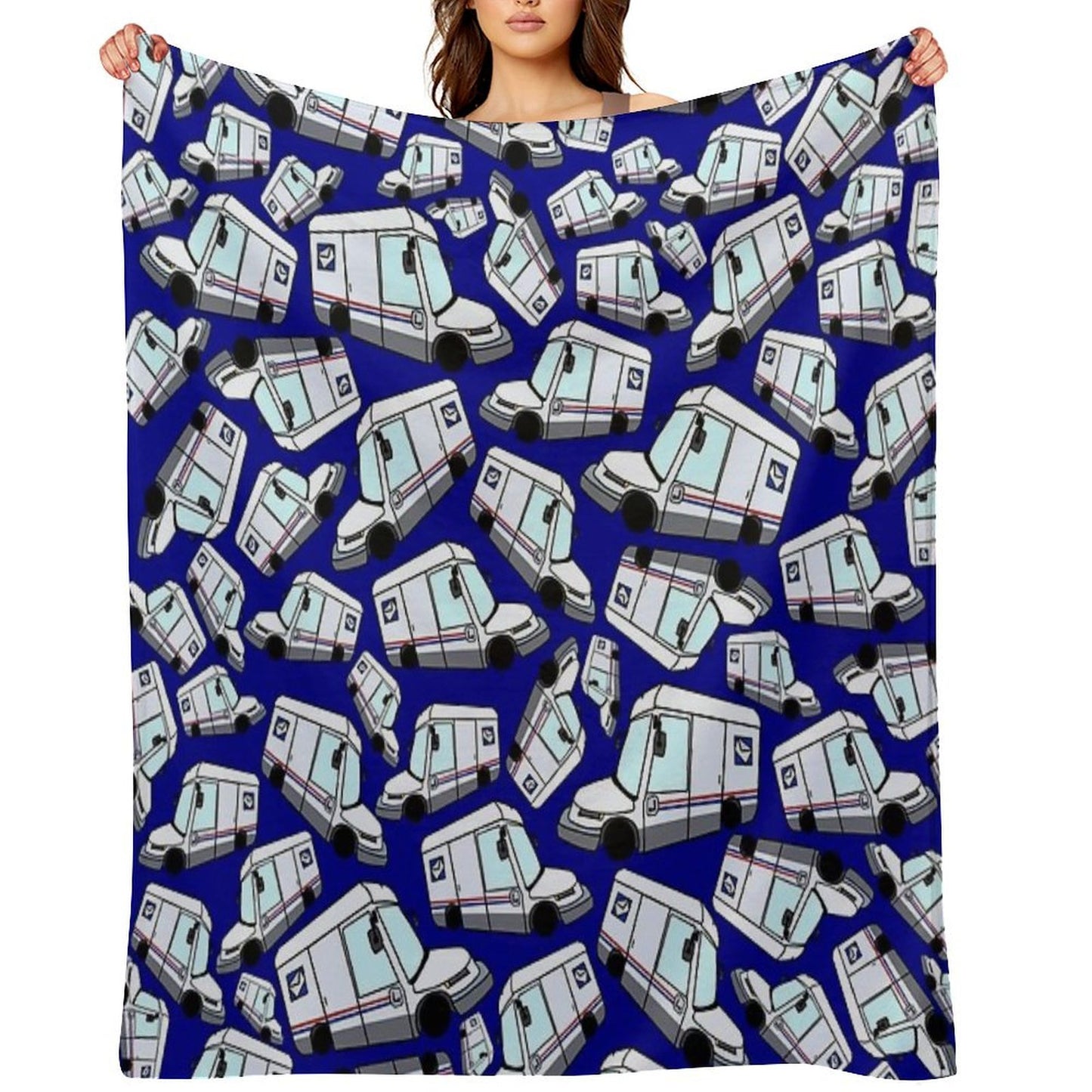 NGDV New Mail Truck Print Throw Blanket