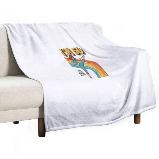 I'm 50 I Like to Kick, Streth, And Kick! Funny 50 Years Old Throw Blanket