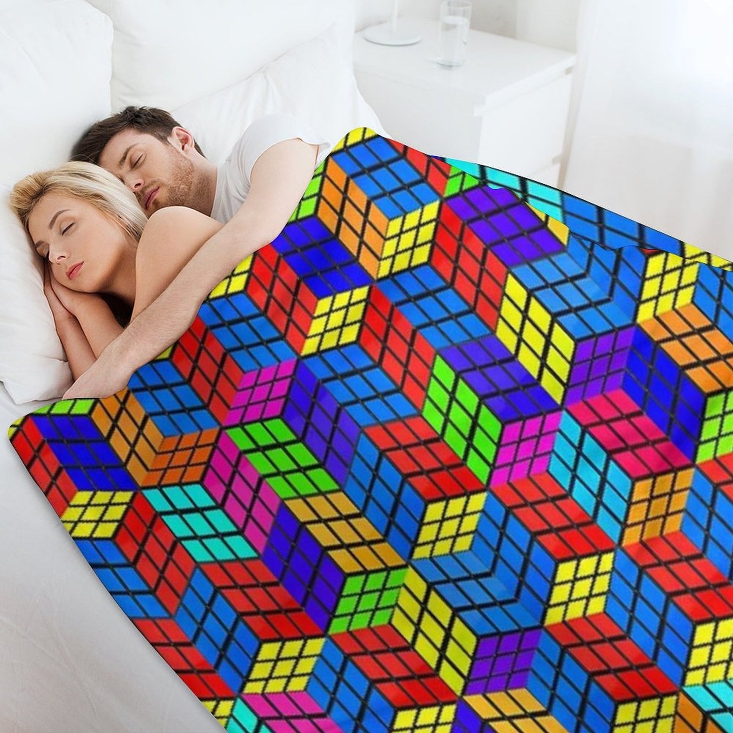 Rubik's Illusion Throw Blanket