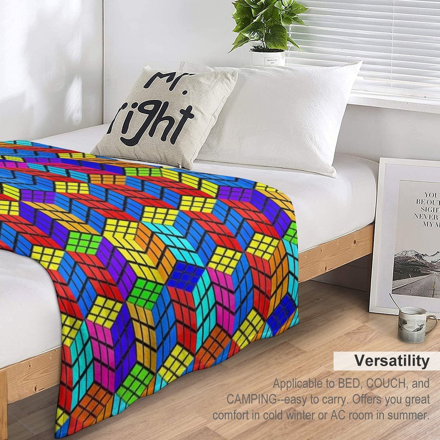 Rubik's Illusion Throw Blanket