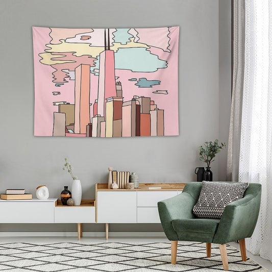 Chicago Sunset by Sasa Elebea Tapestry