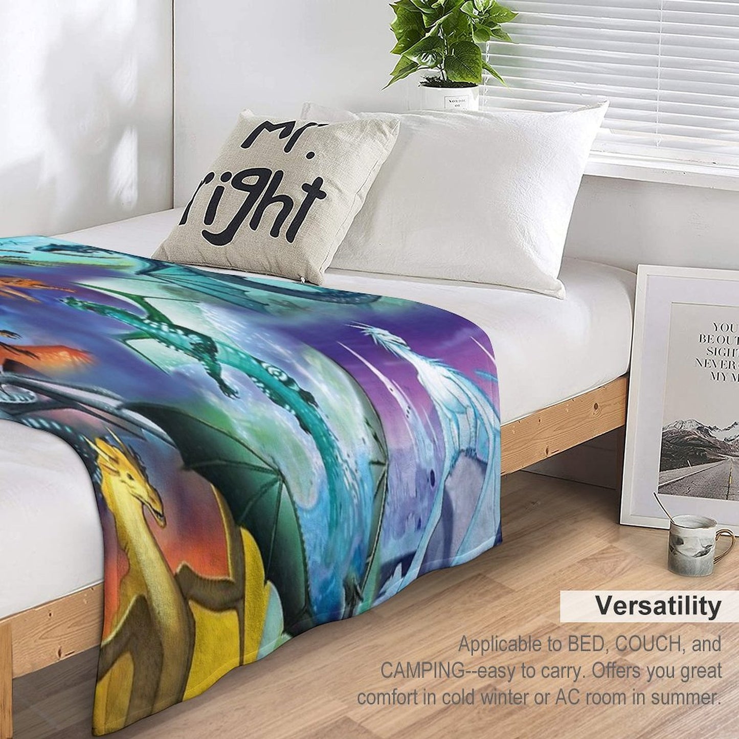Wing of Fire All Dragon Pattern Background Throw Blanket