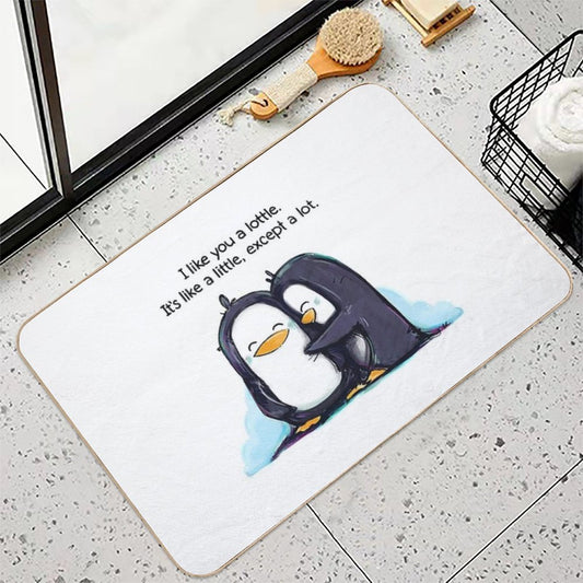I Like You A Lottle Penguins Bath Mat