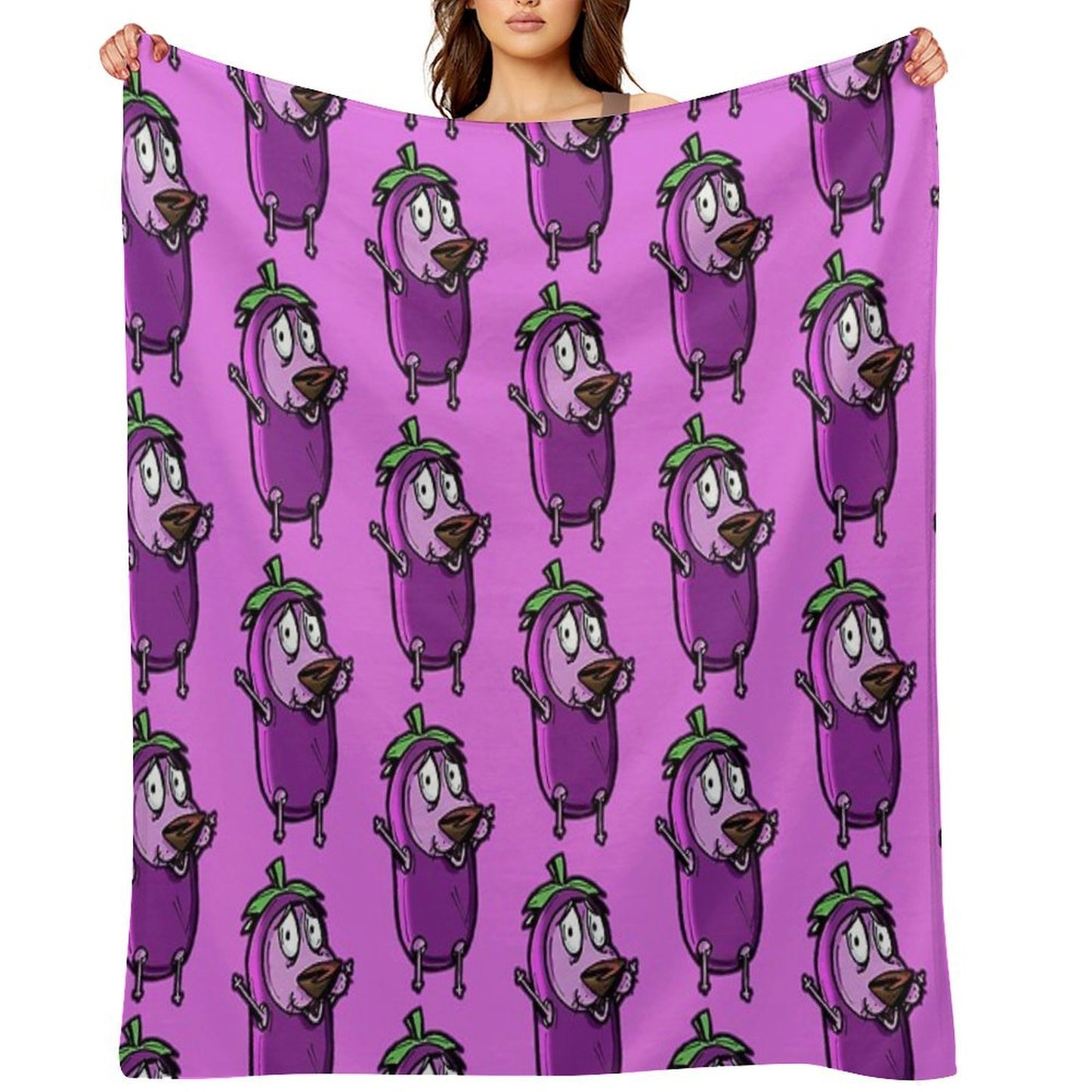 Courage The Cowardly Dog™ in The Great Eggplant Costume Throw Blanket