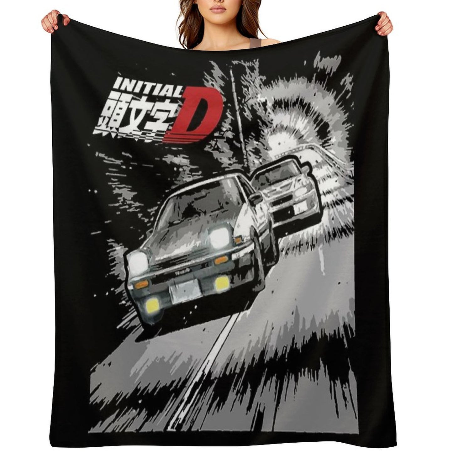 Initial D - Mountain Drift Racing Tandem AE86 Vs EVO 6 Throw Blanket