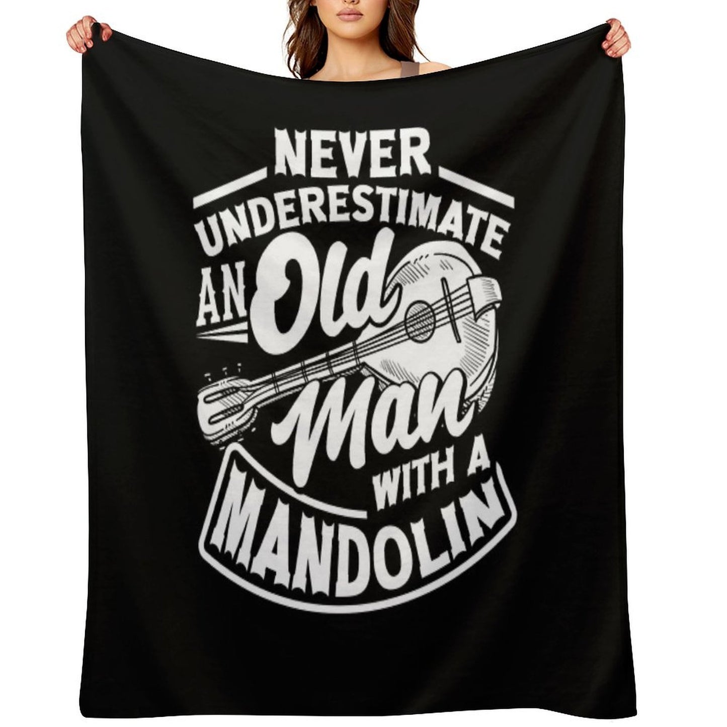 Mandolin Mandolinist Old Mandolin Player Throw Blanket
