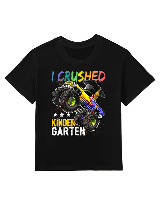 I Crushed Kindergarten Monster Truck Graduation Gift Boys Kids T-Shirt