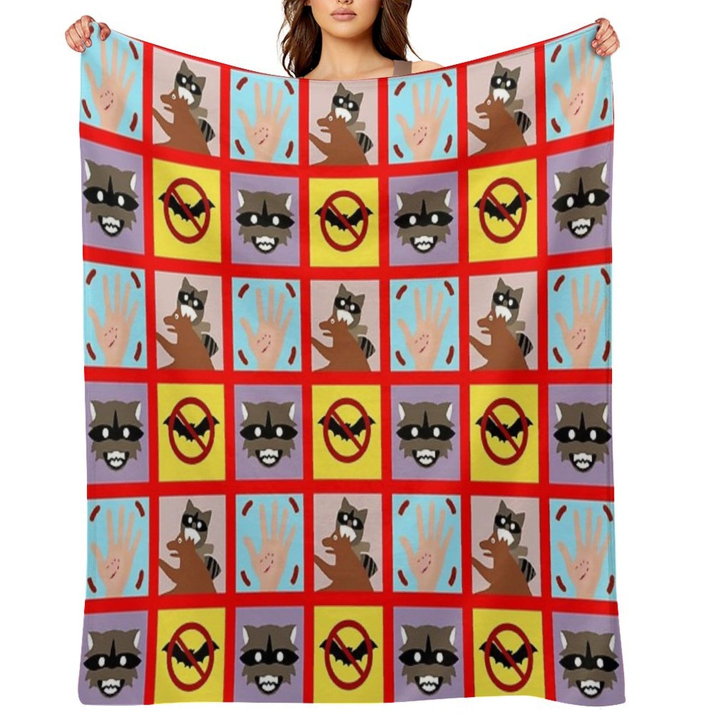 Rabies Quilt Throw Blanket