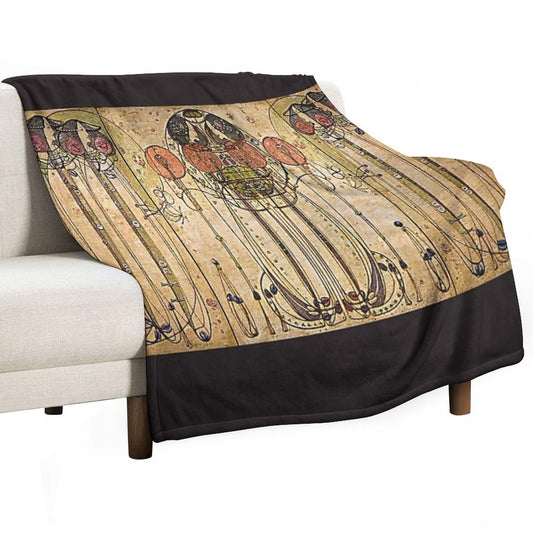 Art Nouveau Charles Mackintosh The Wassail Throw Blanket