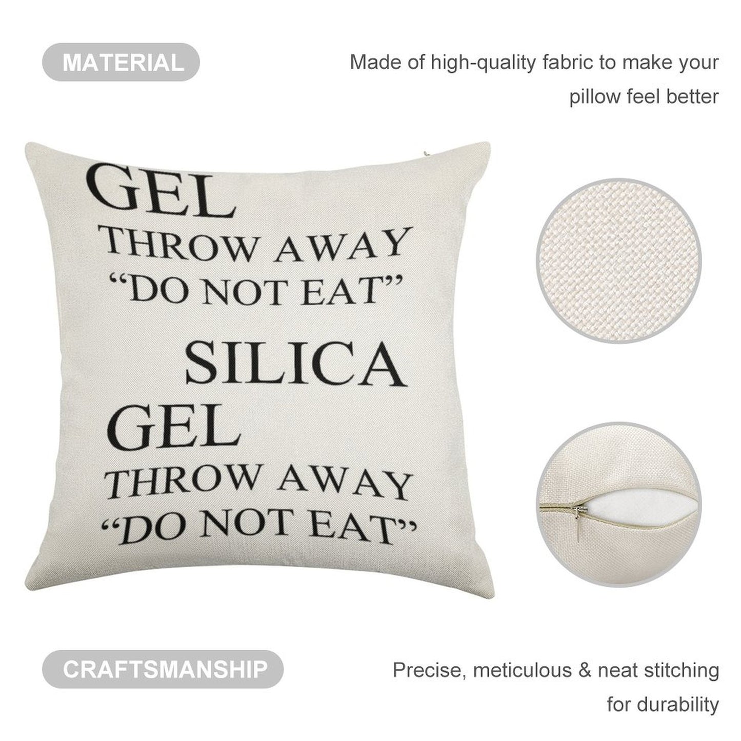 Silica Gel Package Linen Throw Pillow Cover