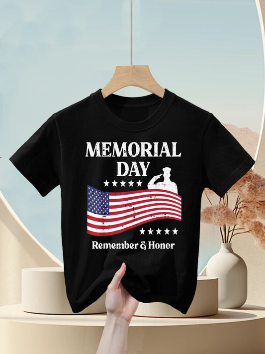 Memorial Day USA Remember Honor Patriot Men Women Kids Kids T-Shirt