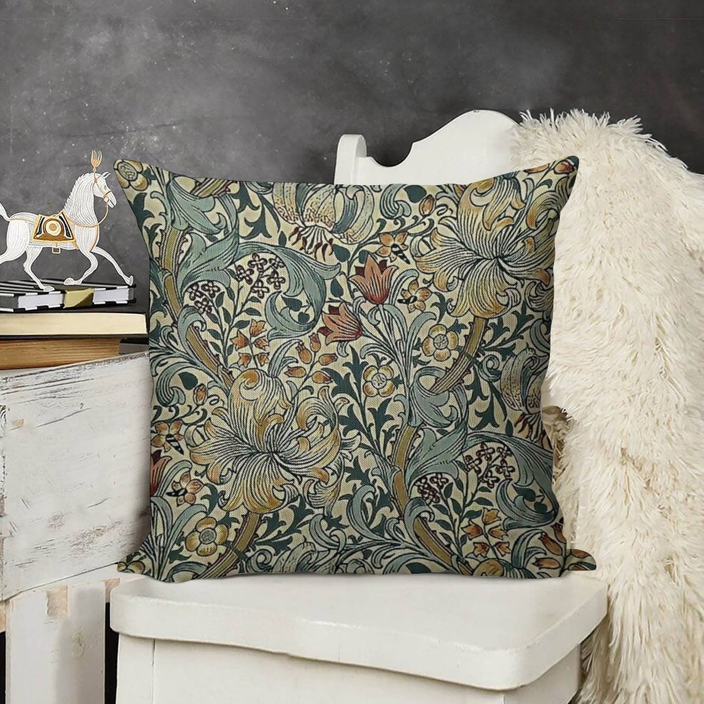 William Morris - Floral Design Linen Throw Pillow Cover