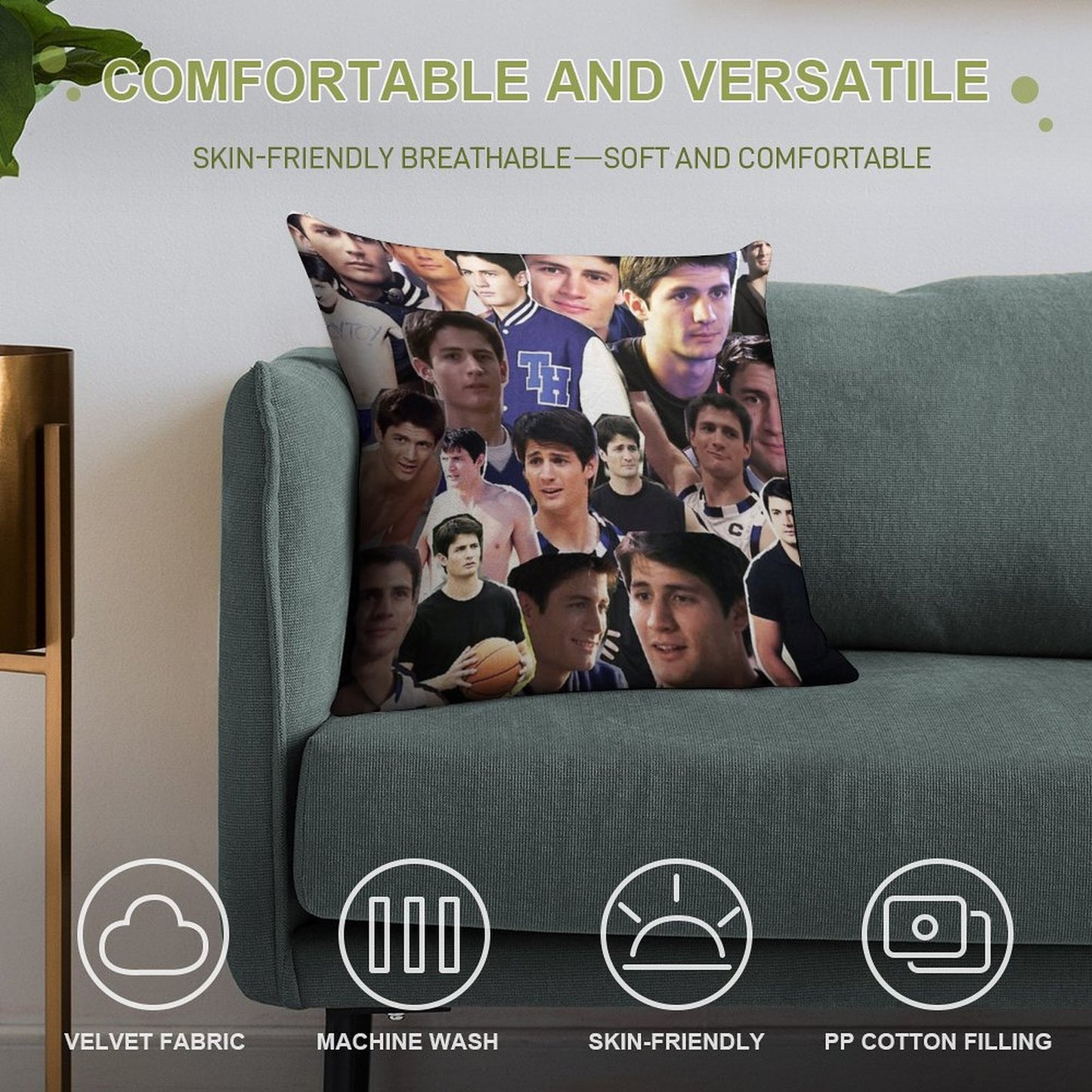 Nathan Scott Collage 2 Soft Easy Maintenance Throw Pillow