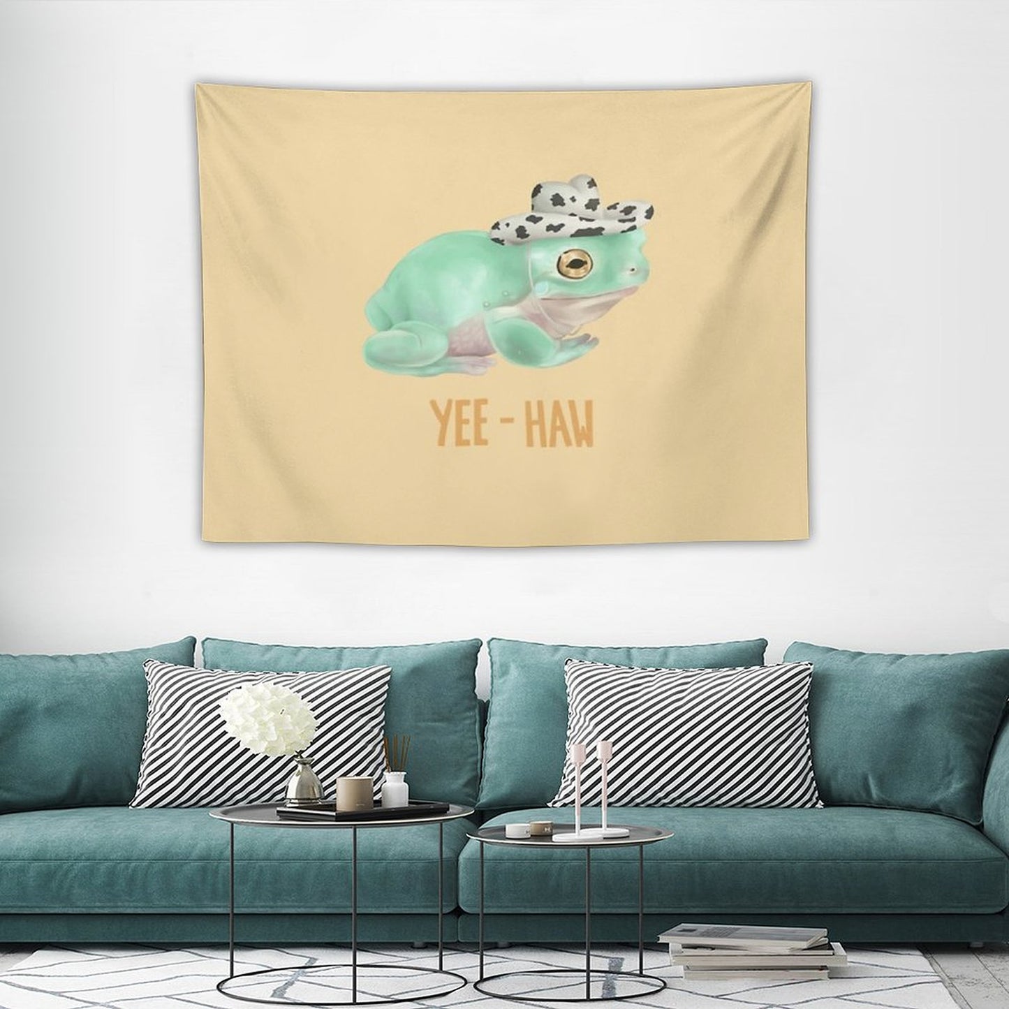Cowboy Frog Tapestry