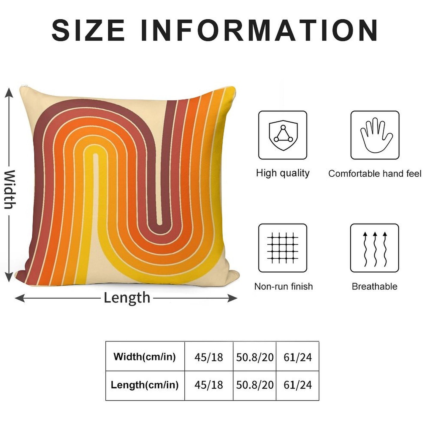 Retro Geometric Double Arch Design 522 Soft Home Decor Throw Pillow