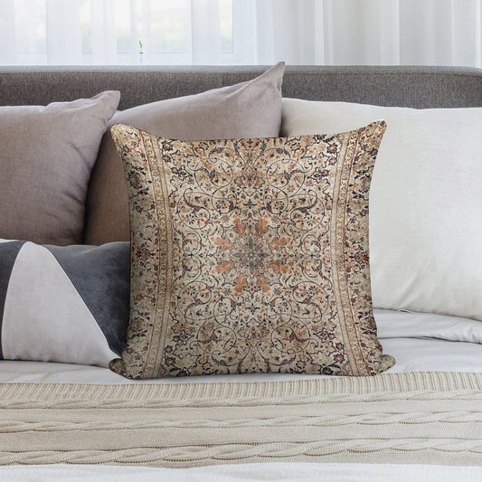 Silk Esfahan Persian Carpet Print Soft Style Accent Throw Pillow