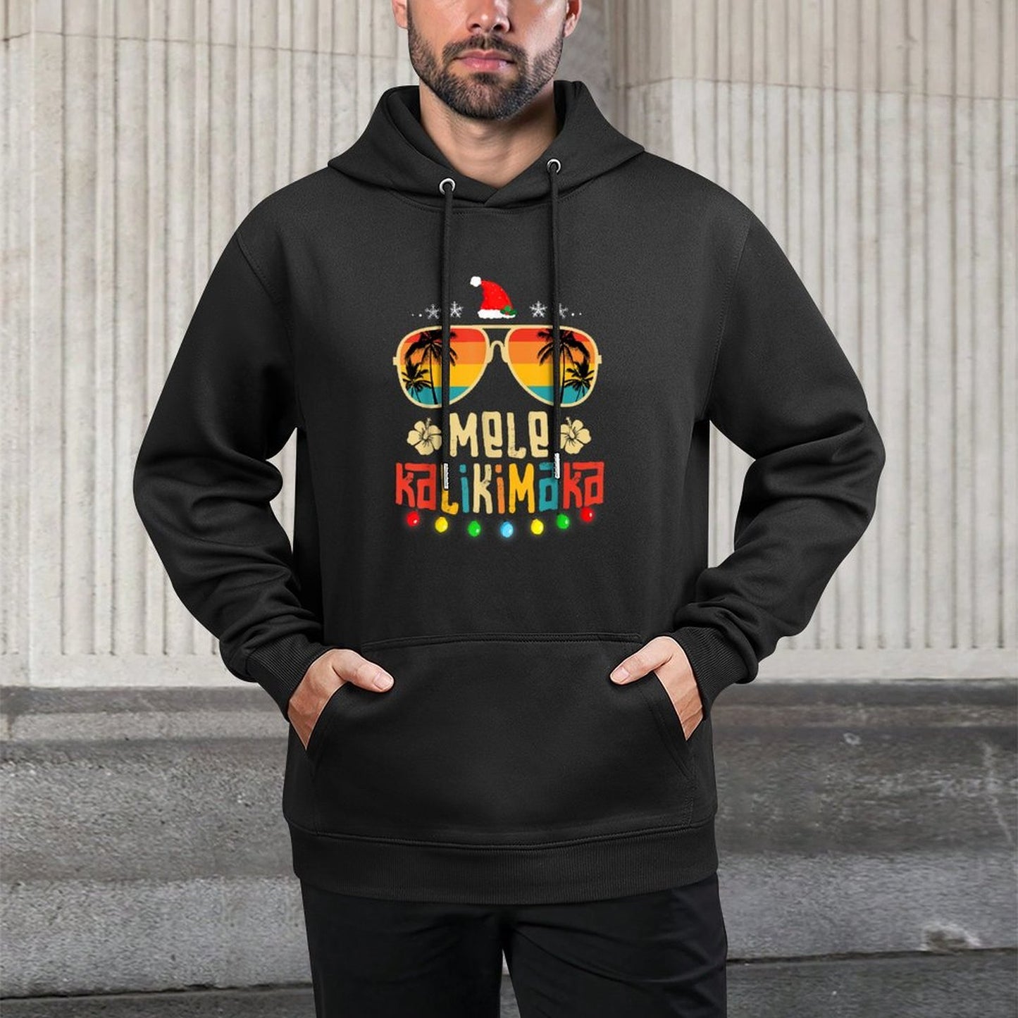 Mele Kalikimaka Christmas Hawaiian Apparel, Santa Women Men Unisex Design Hoodie