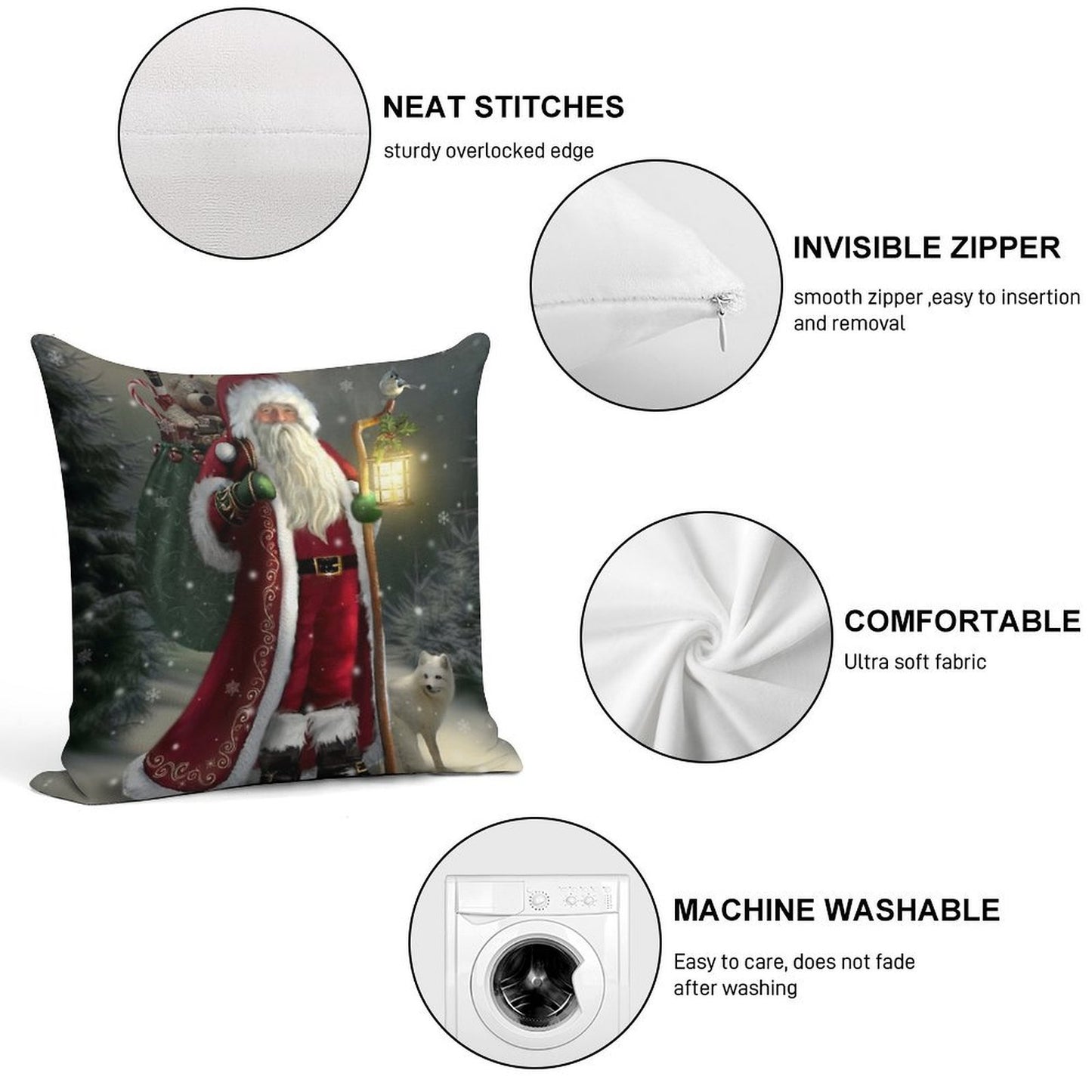 The Christmas Traveler Soft Anti-Pilling Throw Pillow