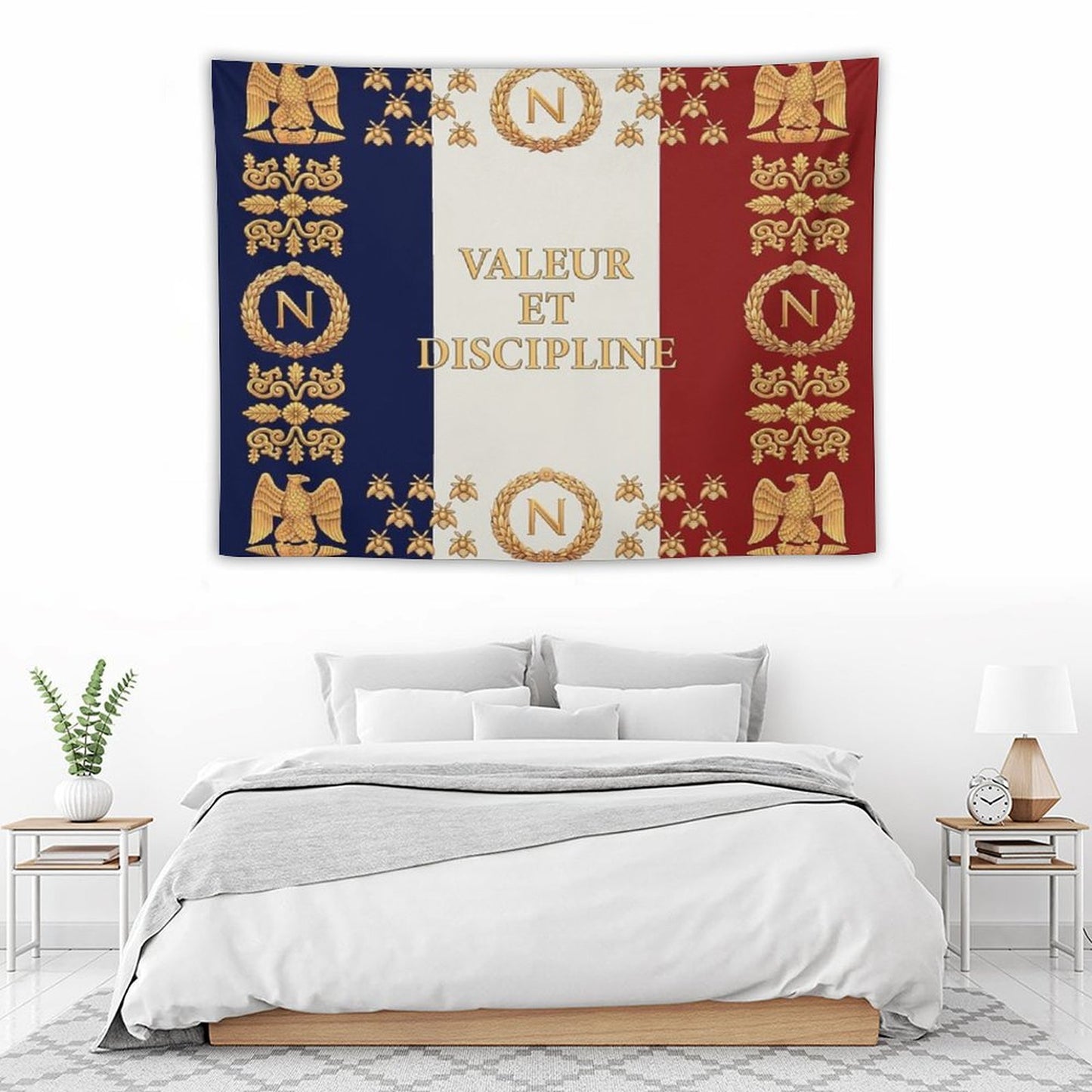 Napoleonic French Regimental Flag Valeur Et Discipline Tapestry