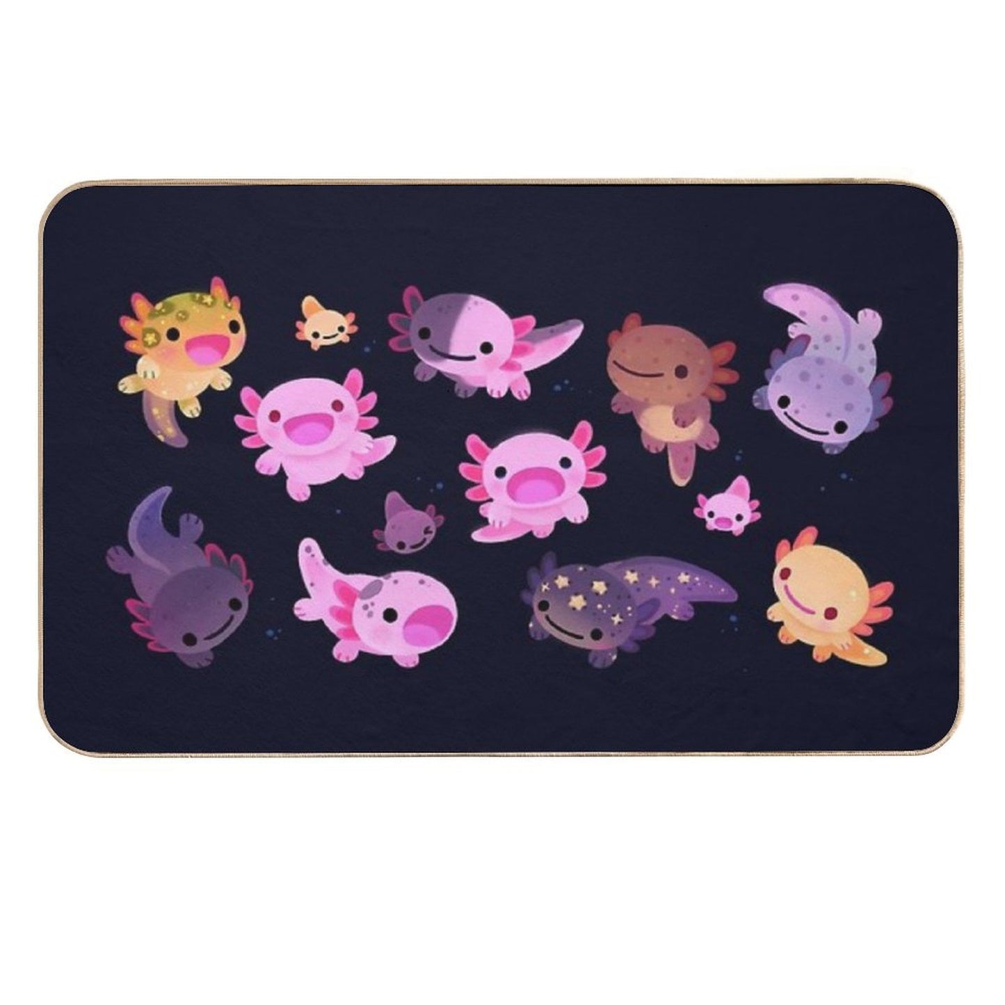 Happy Axolotl High-Traffic Bath Mat