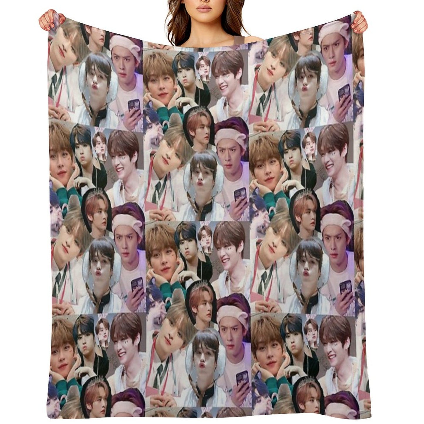 Lee Know Collage Throw Blanket