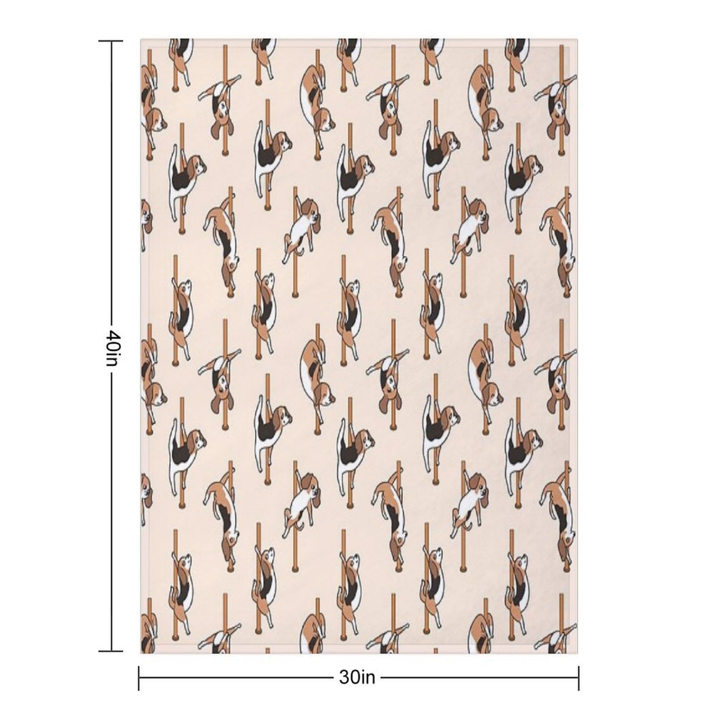 Beagle Pole Dancing Club Throw Blanket
