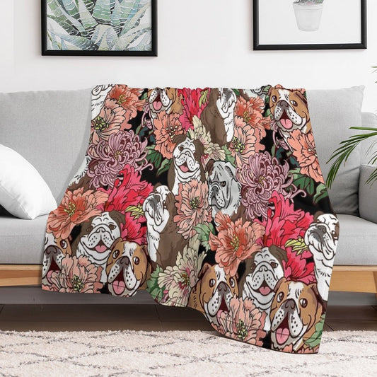 Because English Bulldog Throw Blanket