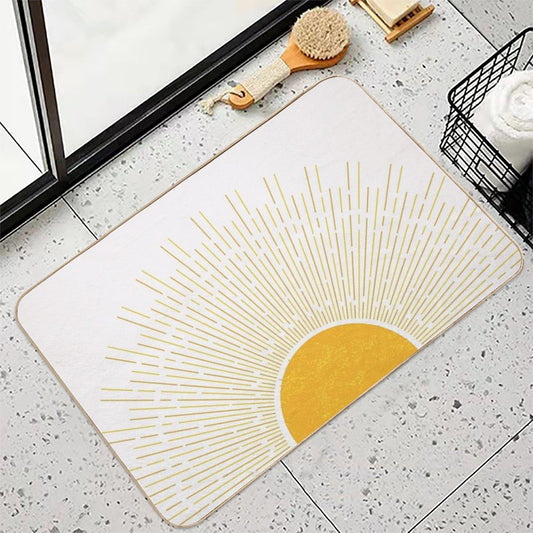 Sunrise Art, Retro Boho Sun Bath Mat