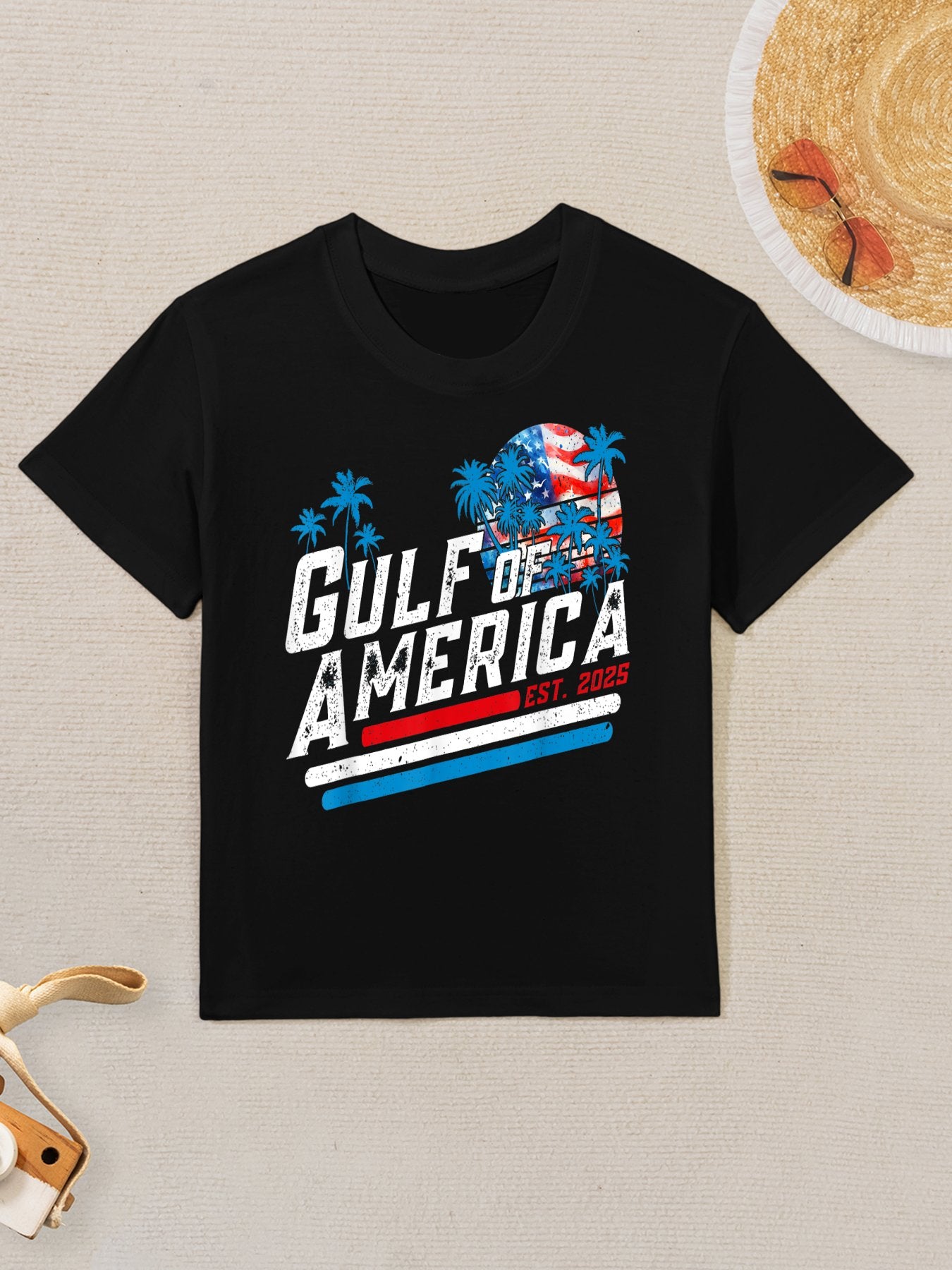 Retro Gulf Of USA America Est 2025 American Gulf Mexico Kids T-Shirt