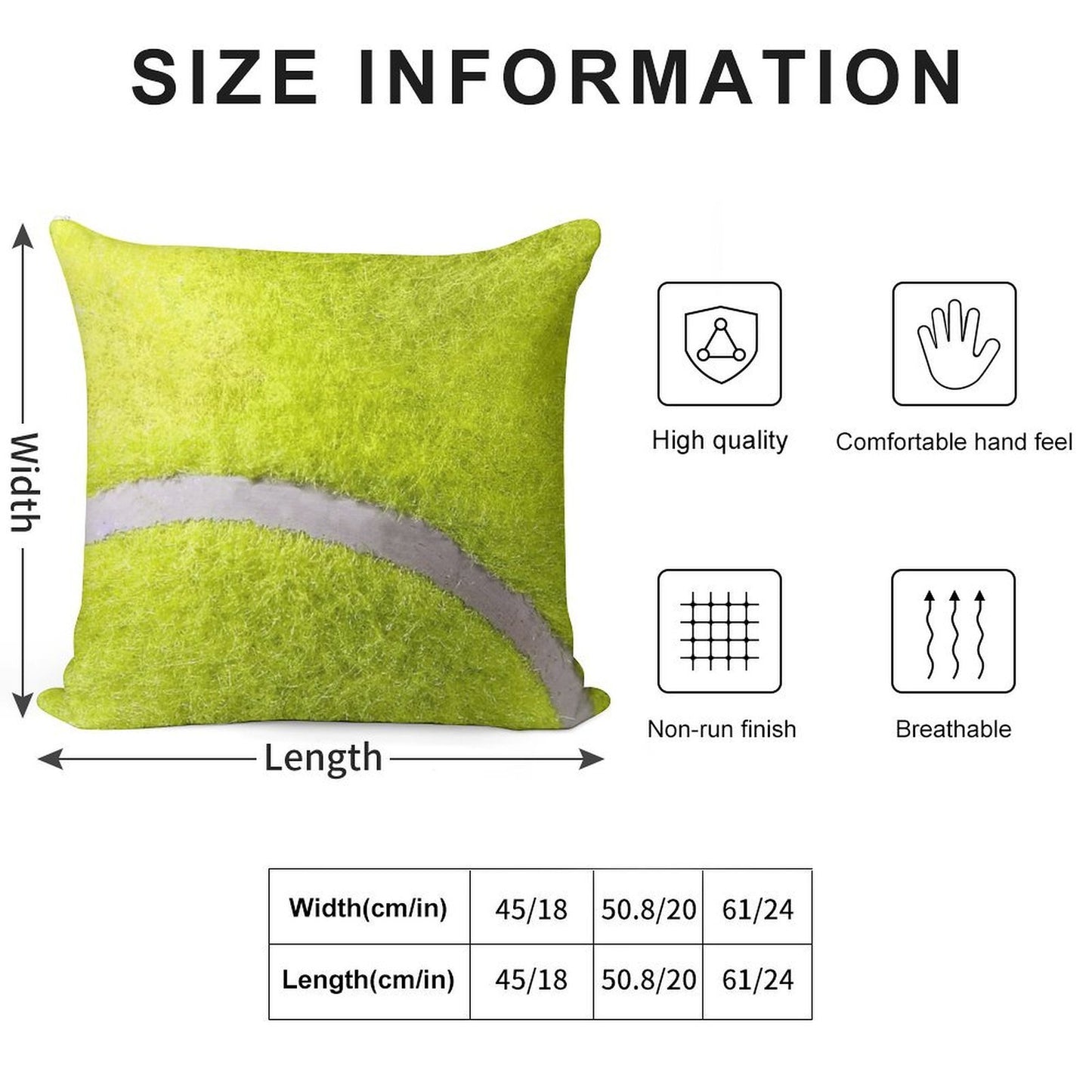 MAN CAVE THROW PILLOW SERIES  - TENNIS BALL Soft Ultra-Soft Texture Throw Pillow