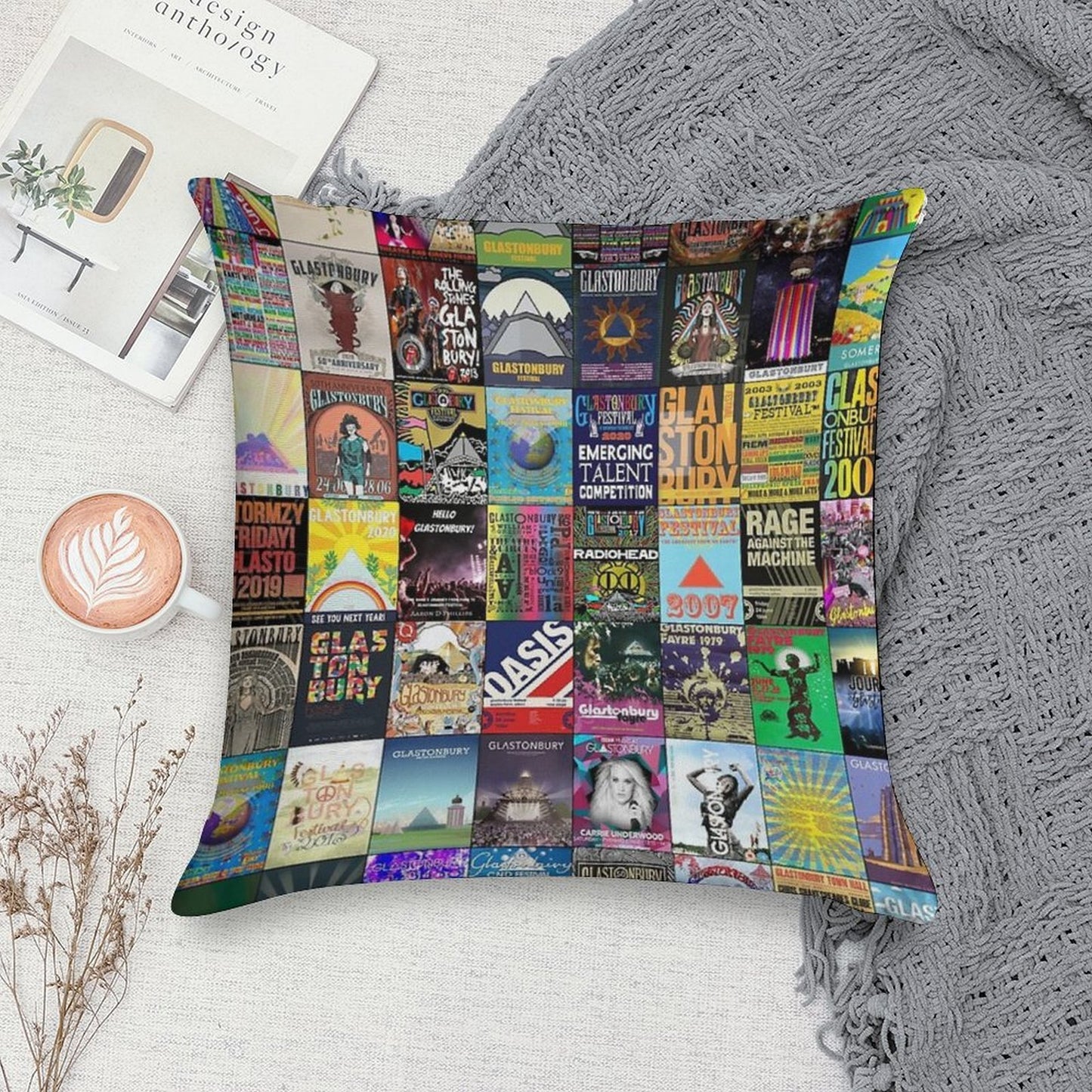 Glastonbury Festival Soft Home Decor Throw Pillow