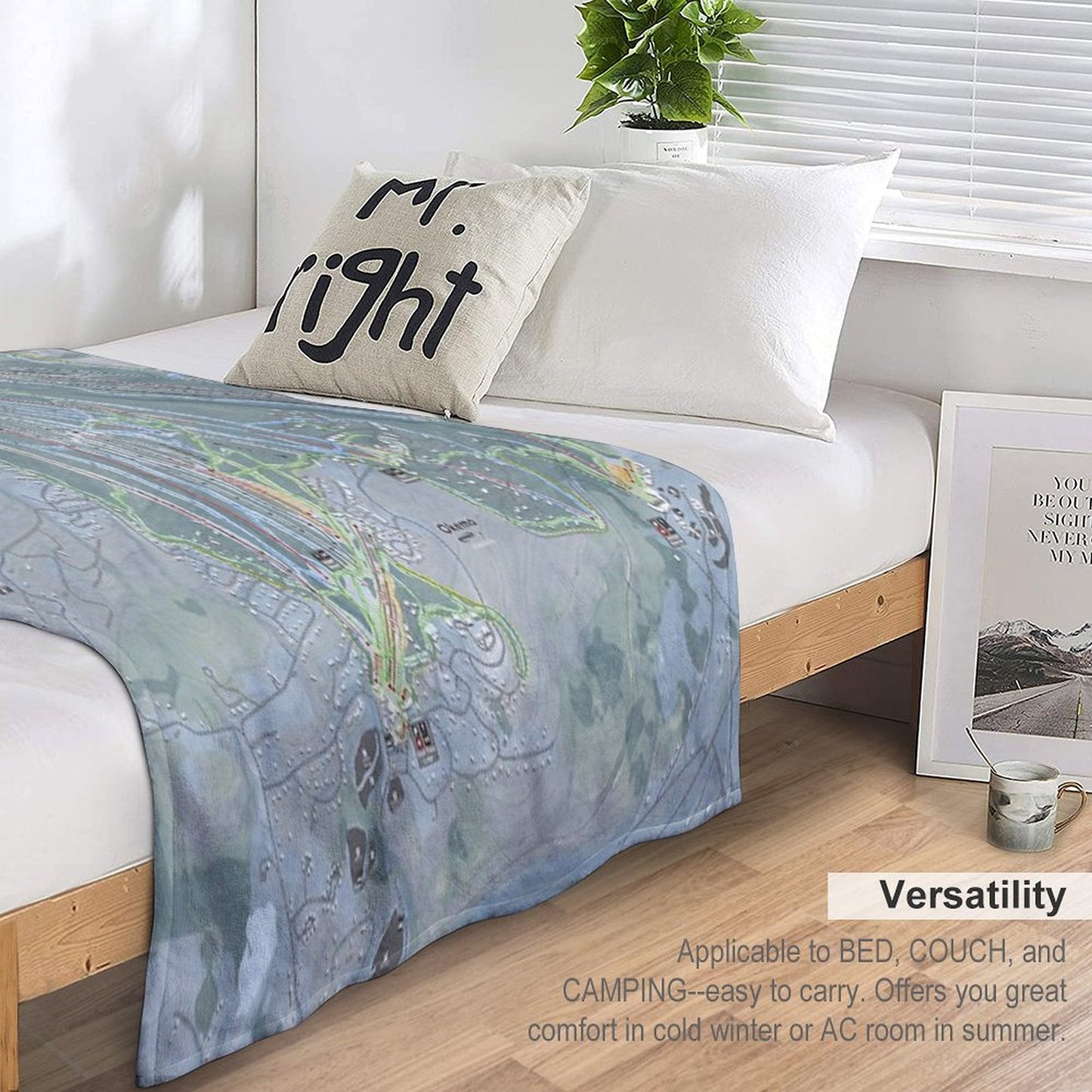 Okemo Resort Trail Map Throw Blanket