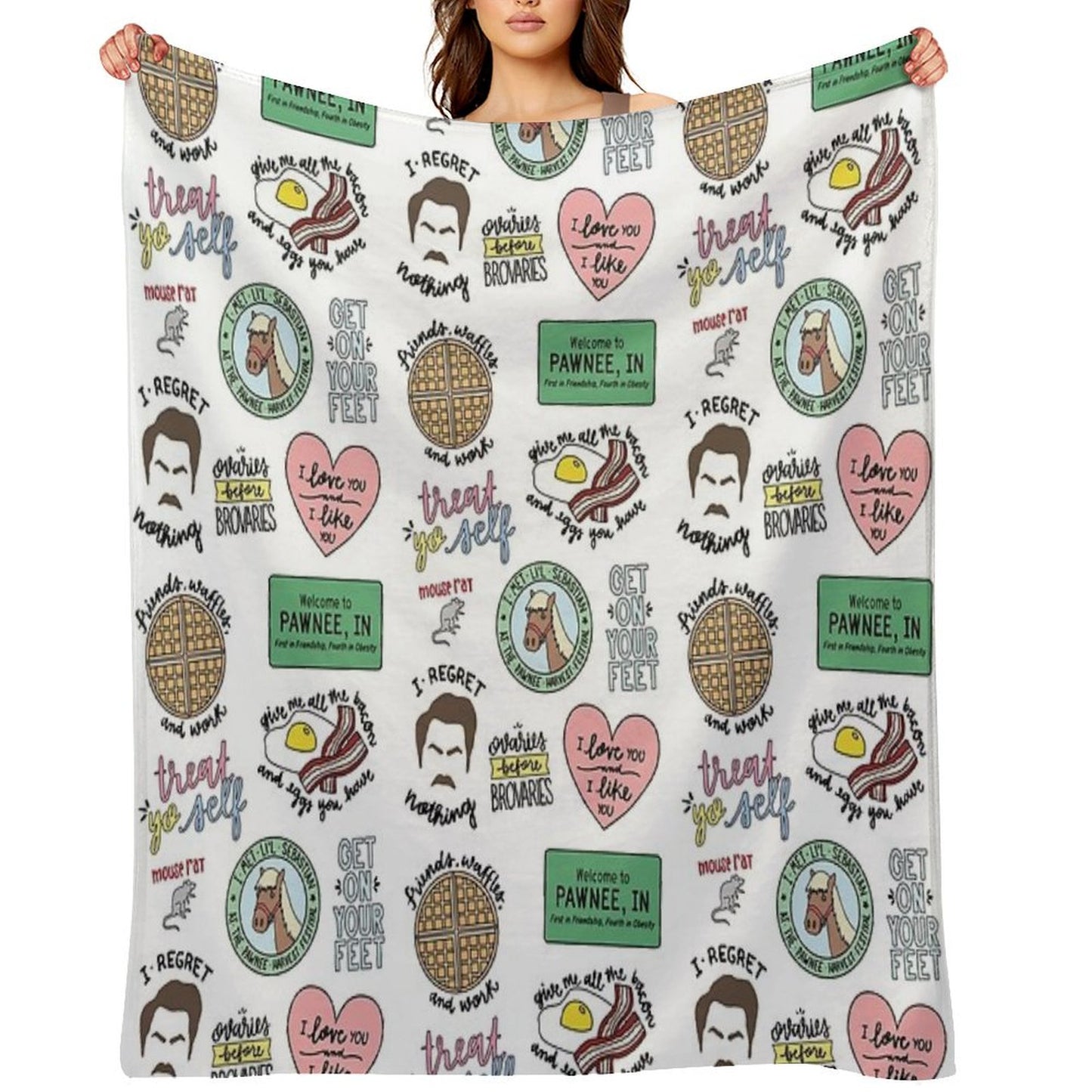 Parks And Recreation TV Show Art Throw Blanket