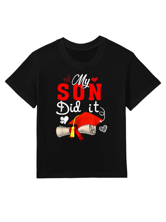 My Son Did It Cute Graduate Cap Proud Son Graduation Kids T-Shirt
