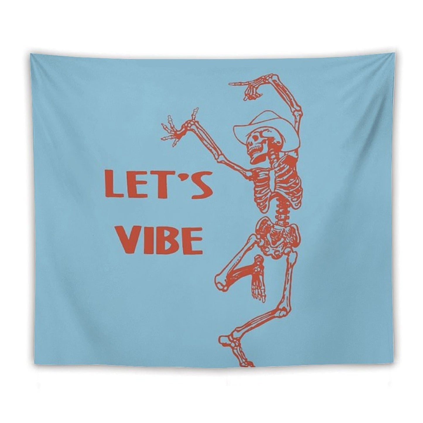Let's Vibe Cowboy Skeleton Tapestry