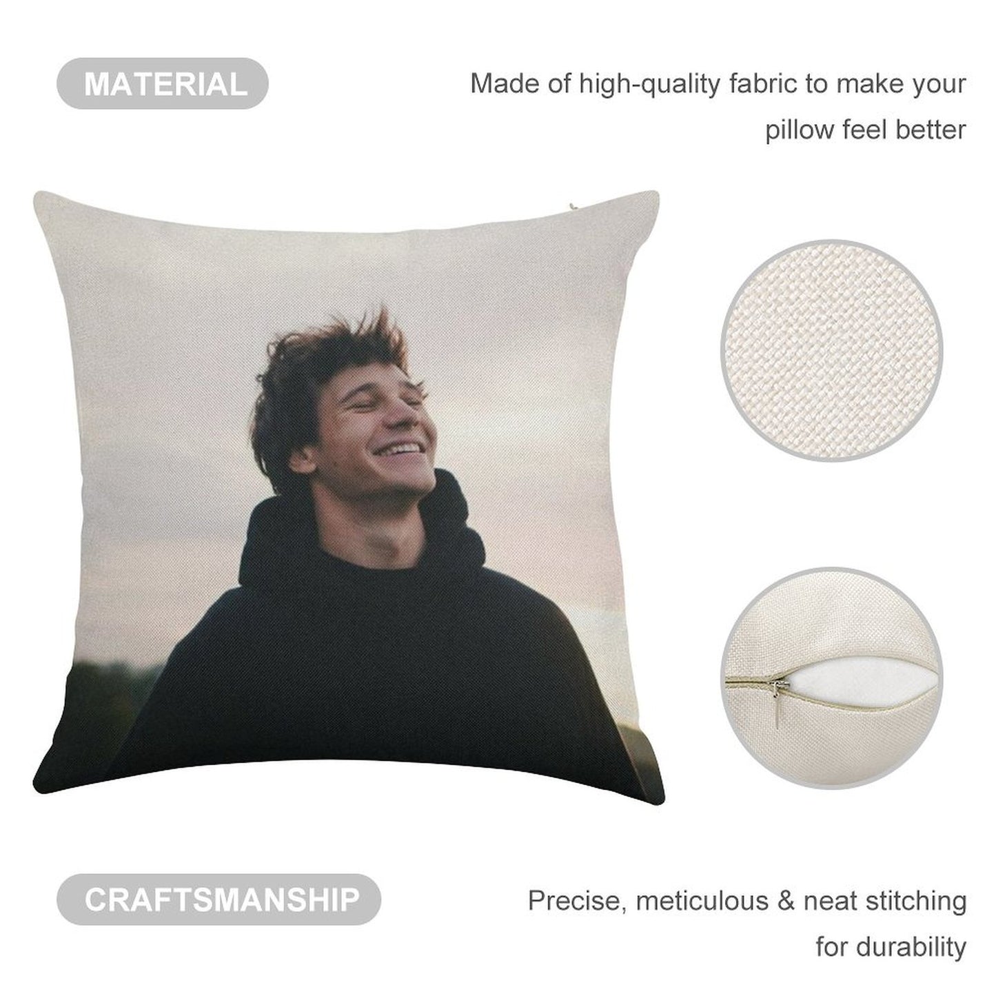 Wincent Weiss Linen Throw Pillow Cover