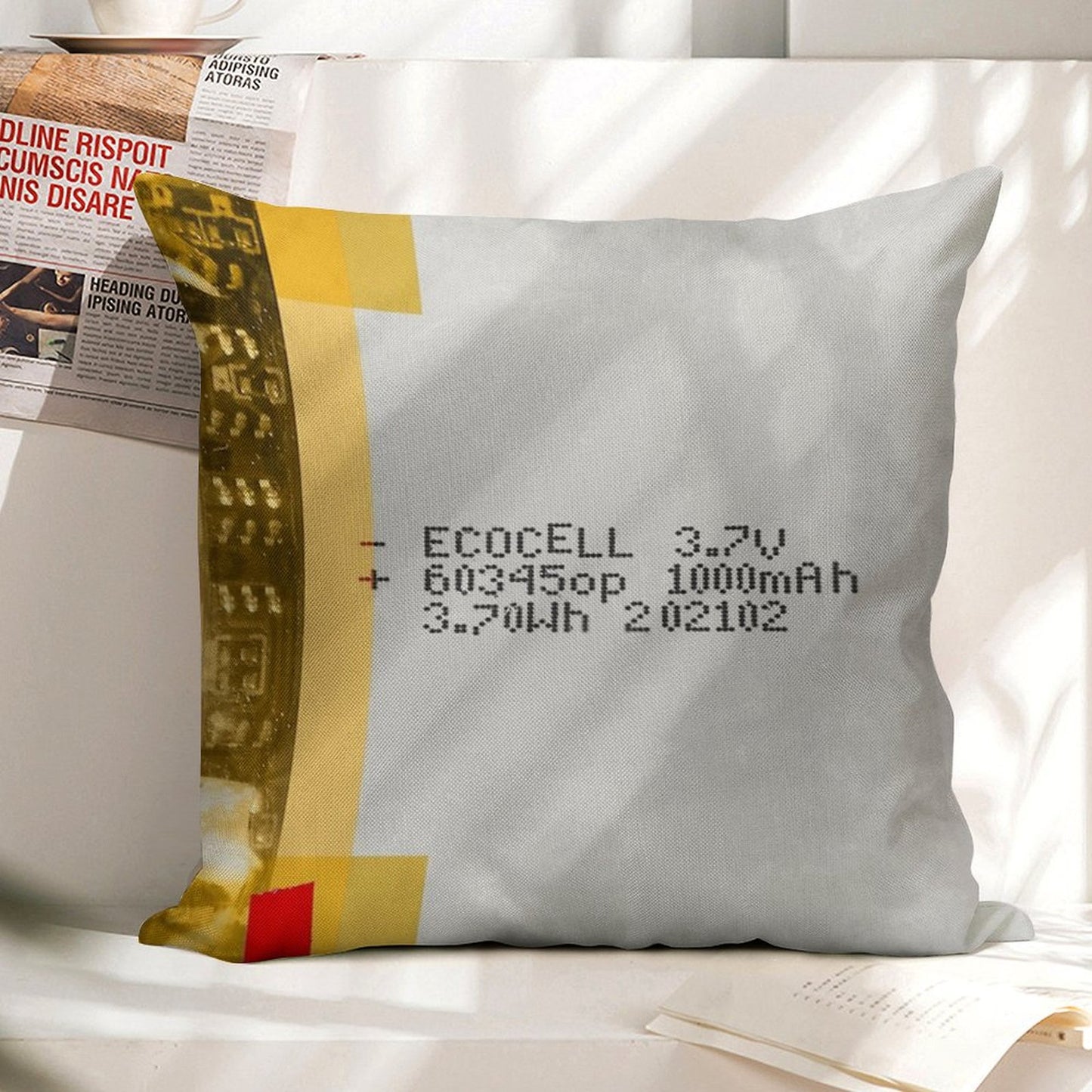 LiPo Battery Linen Throw Pillow Cover