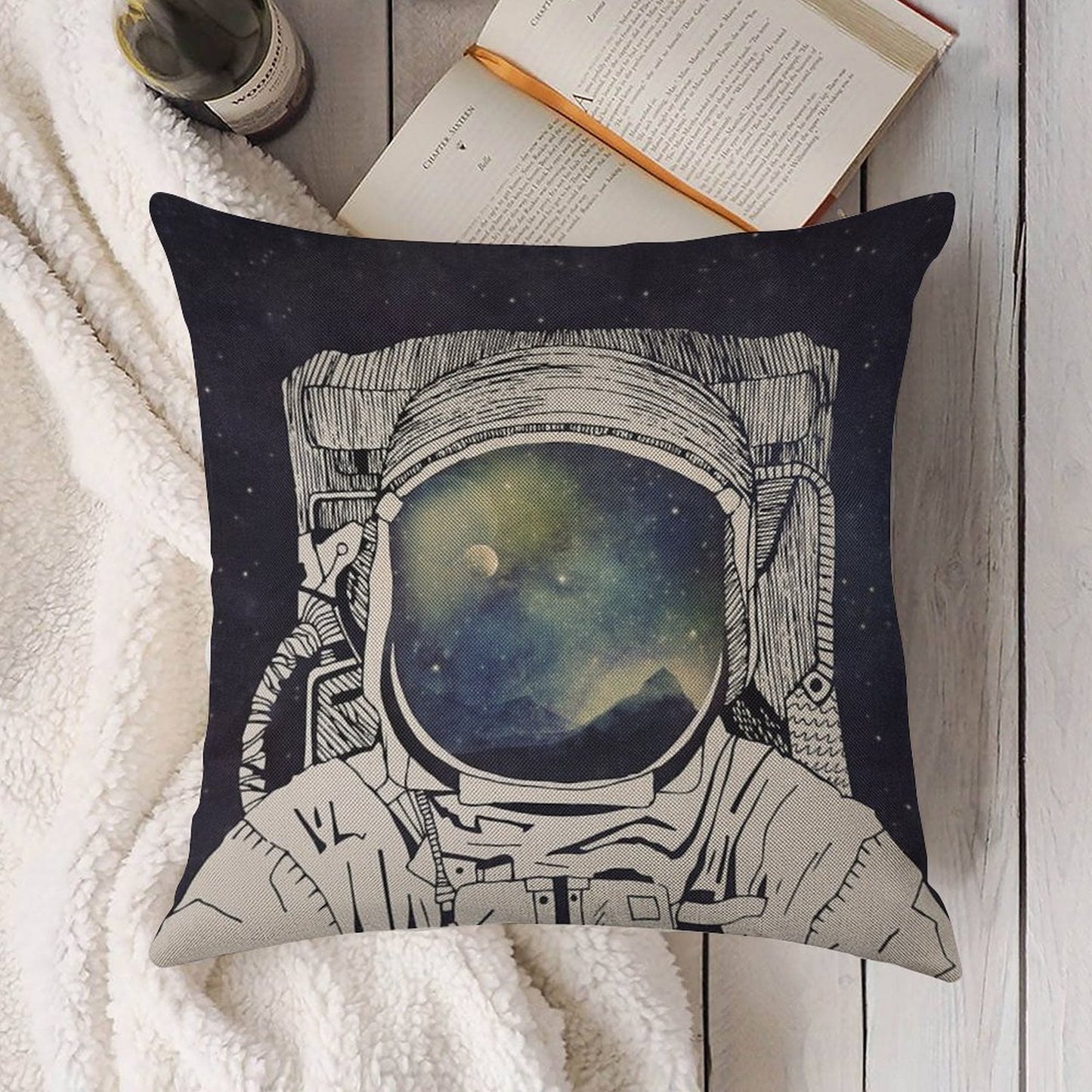 Dreaming Of Space Linen Throw Pillow Cover