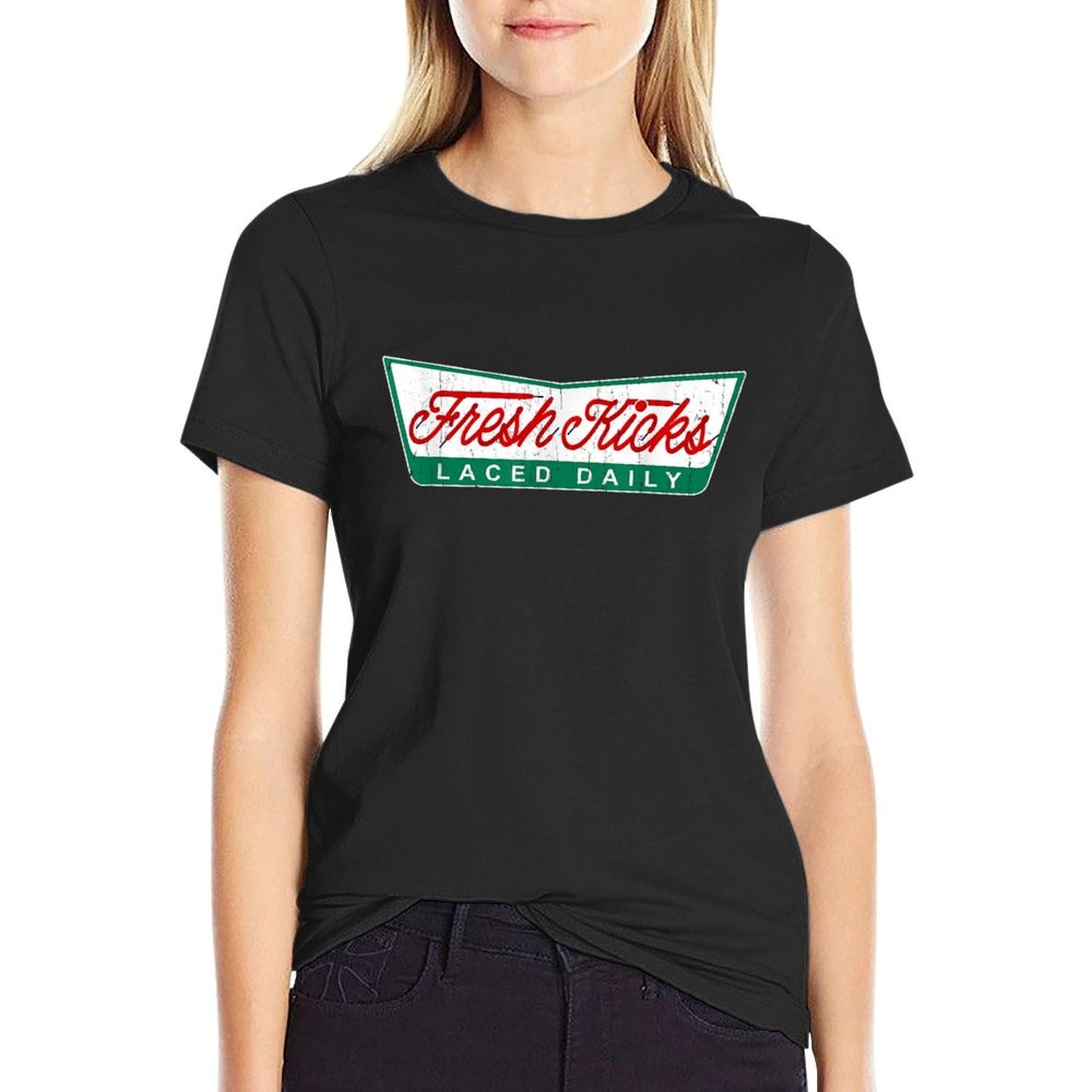 Sneaker Sauce Apparel Fresh Kicks Laced Daily Unisex-Adults Black S T-Shirt
