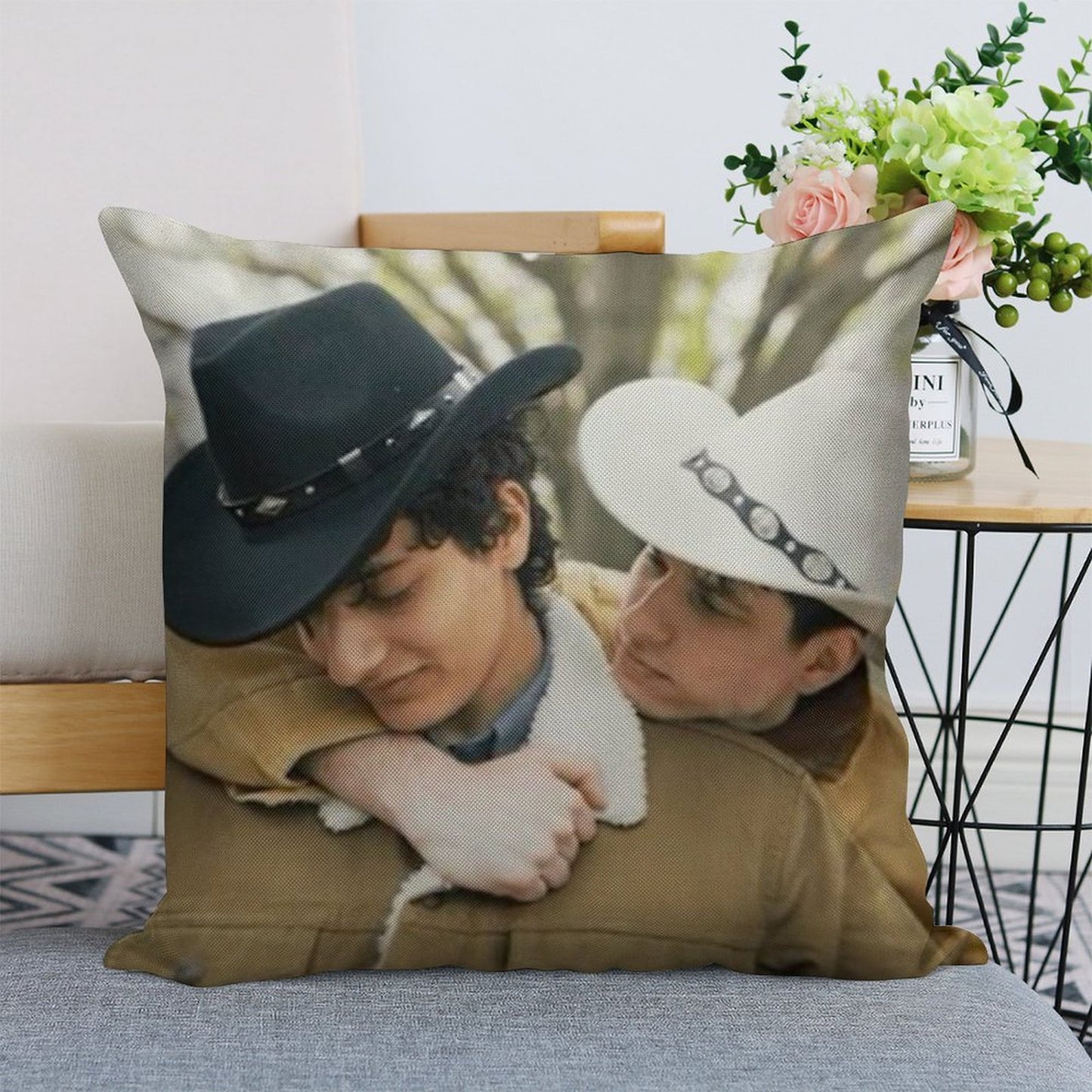 Slushy Noobz Brokeback Mountain Linen Throw Pillow Cover