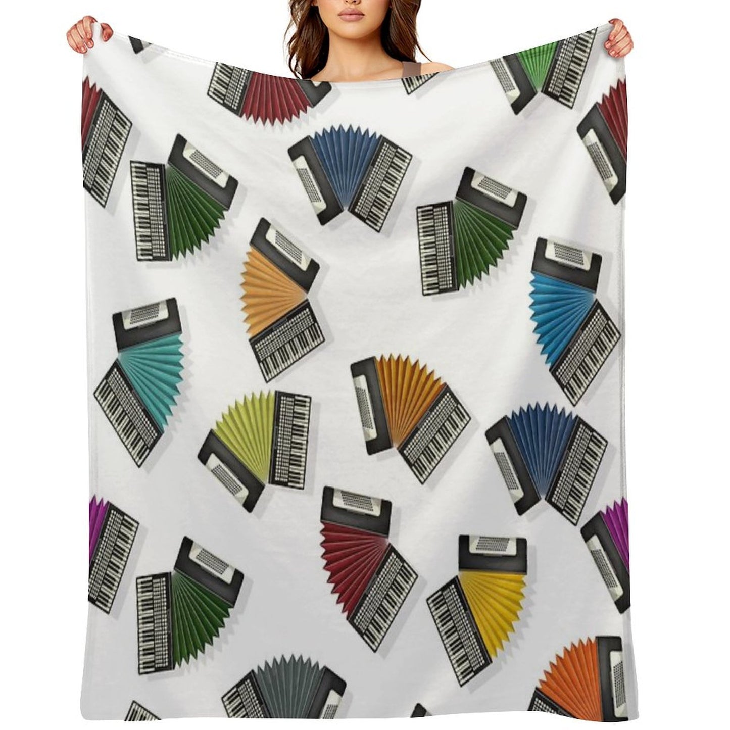 Accordions Throw Blanket