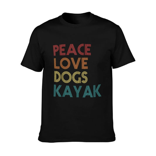 Kayaker Kayaking Apparel Kayak And Dog Lovers Vintage Retro T-Shirt