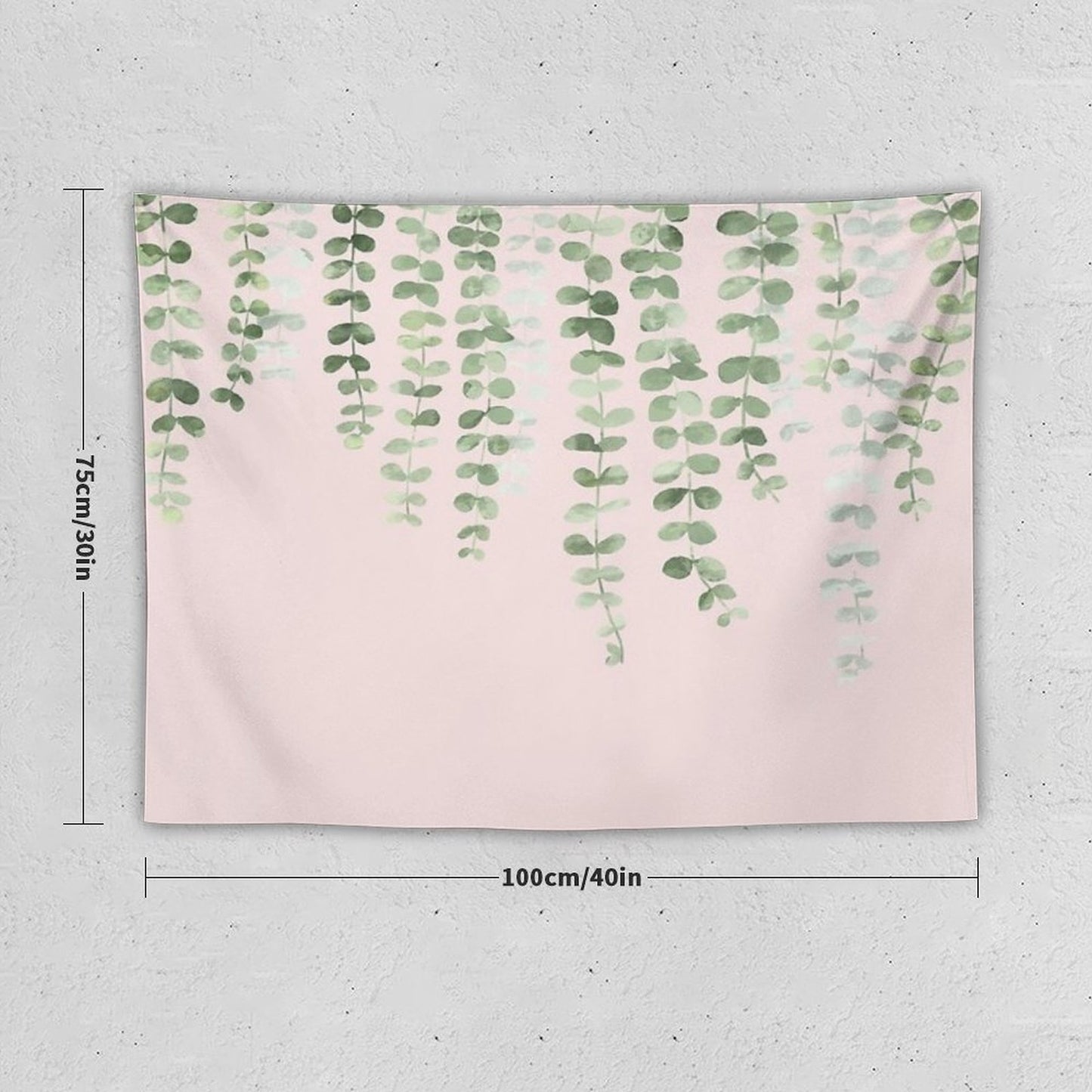 Eucalyptus Watercolor Pink Tapestry