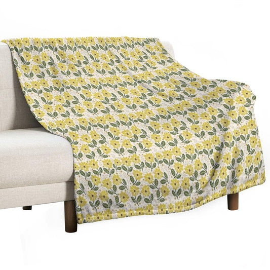 Golden Bloom Throw Blanket