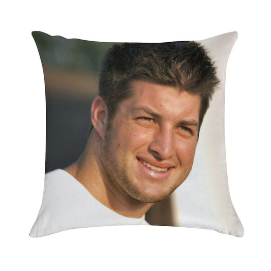 Tim Tebow Soft Hidden Zipper Throw Pillow